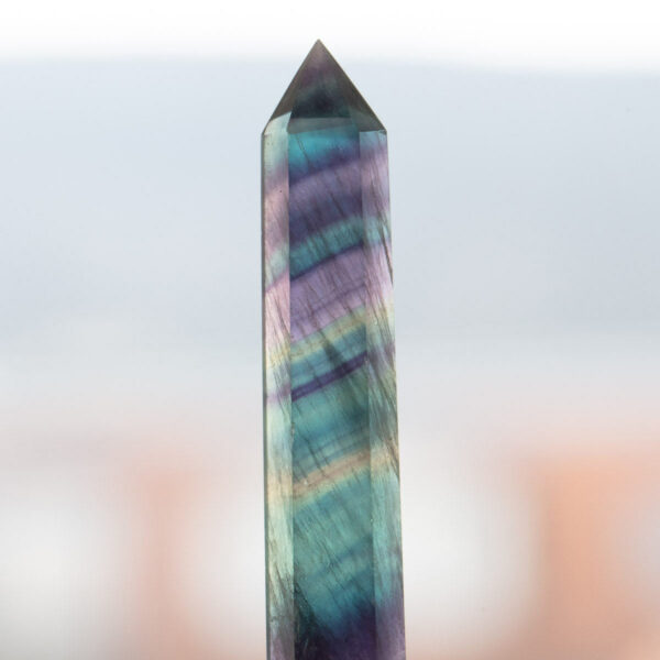 Regenbogen Fluorit Obelisk