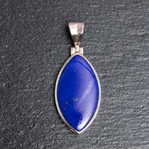 Lapislazuli Silber Anhänger. Maße exkl. Öse: 37 x 21 mm